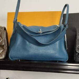 Hermes lindy34 Teal Leather Shoulder Bag - Women's Handbag